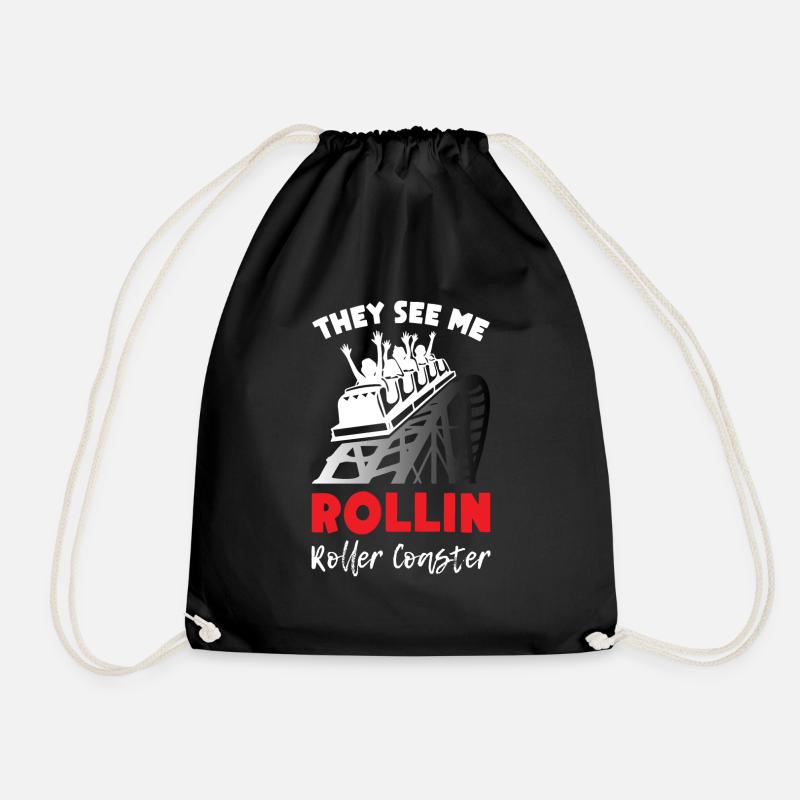 They See me Rollin Roller Coaster - Drawstring Bag - black