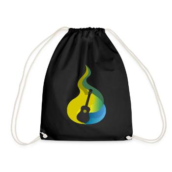 Gitarre Elektrogitarre Bassist - Turnbeutel - Schwarz - Vorne