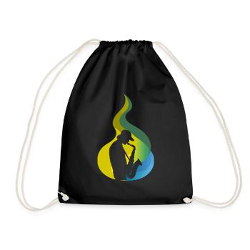 Saxophonist Saxophone Wind Instrument - Drawstring Bag - black - Front