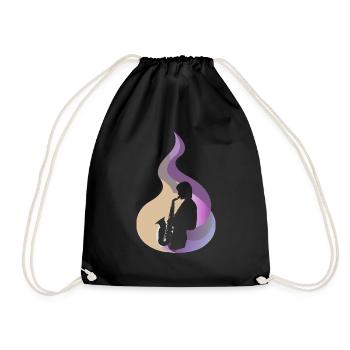 Saxophone Brass Band Music - Drawstring Bag - black - Front
