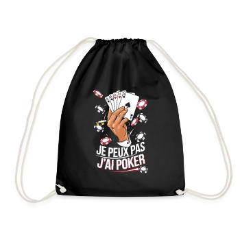Je peux pas j'ai poker - Sac de sport léger - noir - Devant
