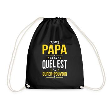 I'm Dad - Superpower - Father's Day - Drawstring Bag - black - Front