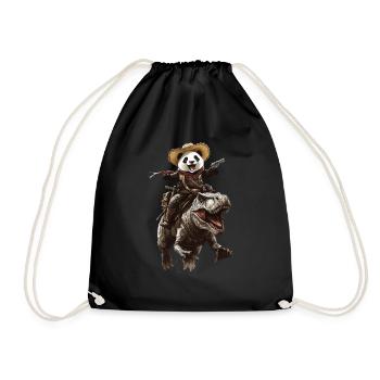 Panda - Turnbeutel - Schwarz - Vorne