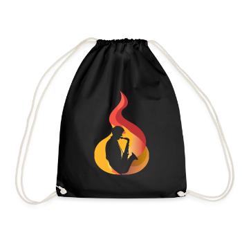 Wind Instrument Saxophone Saxophonist - Drawstring Bag - black - Front