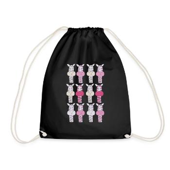zebra muster pink - Turnbeutel - Schwarz - Vorne