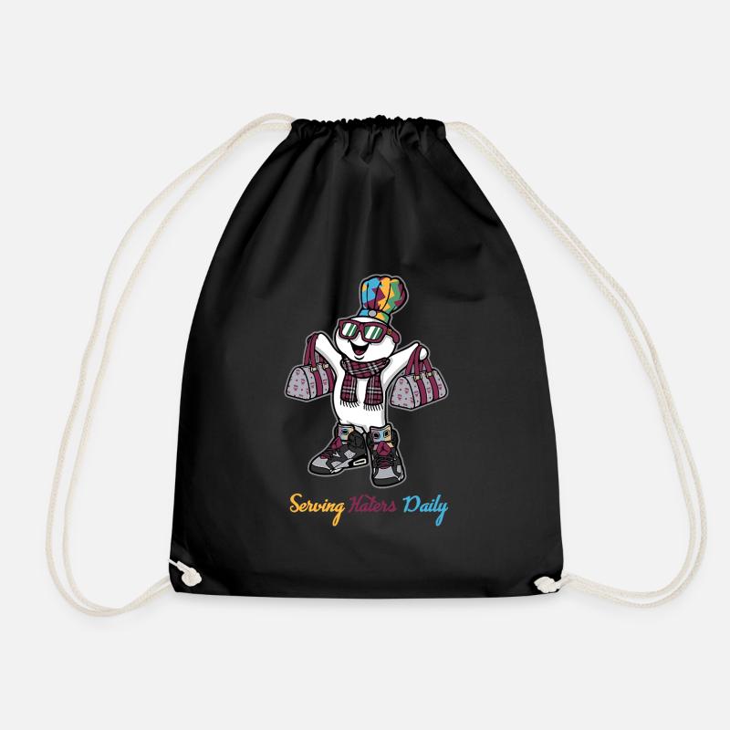 Serving Haters Daily - Drawstring Bag - black