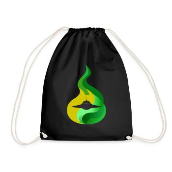 Spaceship Rocket Saucer - Drawstring Bag - black - Front