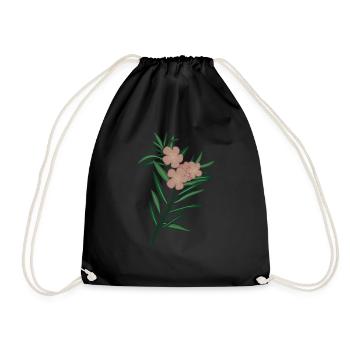 Pink Branch Oleander Flower - Drawstring Bag - black - Front