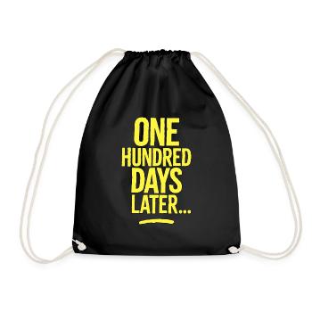 100 Days Smarter – School Milestone Tee - Drawstring Bag - black - Front