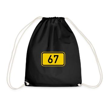 67 Bundesstraßen produkt - Turnbeutel - Schwarz - Vorne