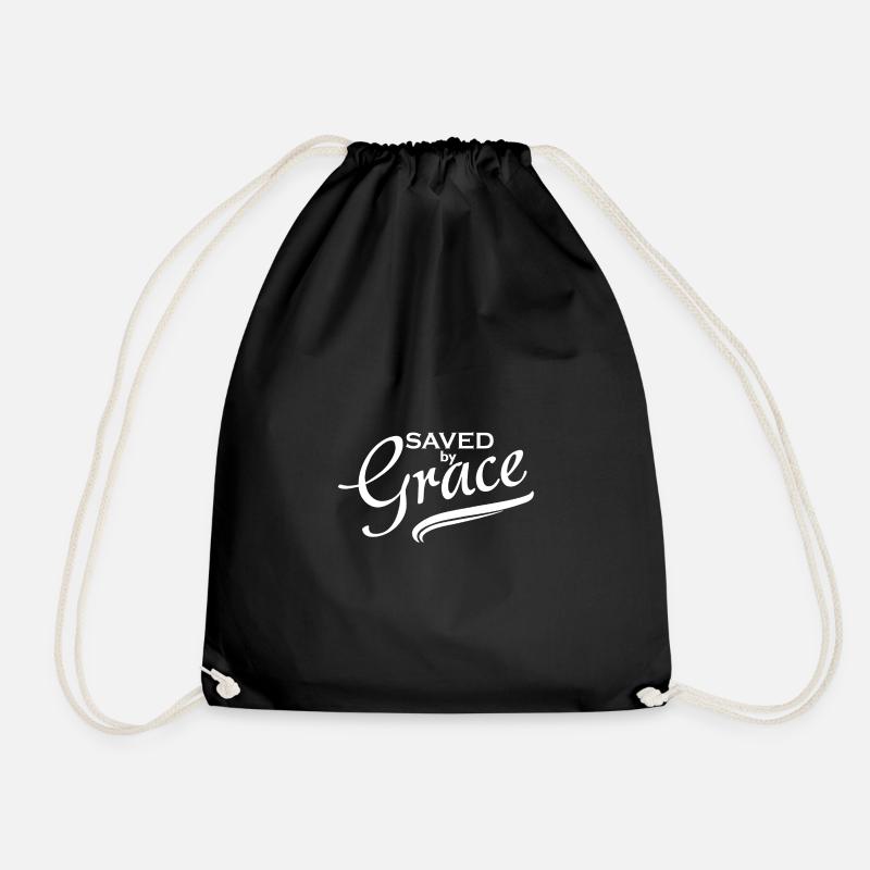 Saved By Grace Bibel Jesus Christus Epheser Verse - Turnbeutel - Schwarz