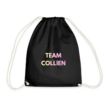 Team Collien Gradient Text - Turnbeutel - Schwarz - Vorne