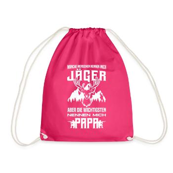 Jäger Papa Waidmannsheil Hirschgeweih Jägersprache - Turnbeutel - Fuchsia - Vorne