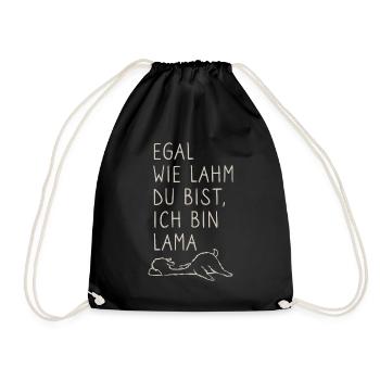 Egal wie lahm du bist ich bin lama - Wortspiel - Turnbeutel - Schwarz - Vorne