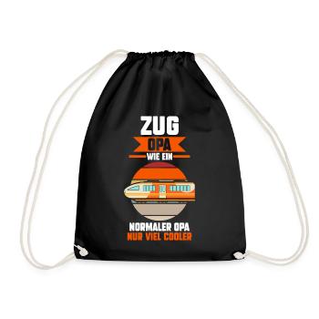 Modelleisenbahn Großvater Opa Zug Eisenbahn - Turnbeutel - Schwarz - Vorne