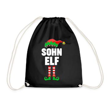 Weinachten Weihnachtself Sohn Elf Elfen - Turnbeutel - Schwarz - Vorne