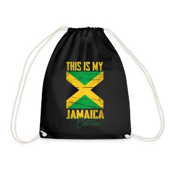 Jamaica Kostüm Jamaika - Turnbeutel - Schwarz - Vorne