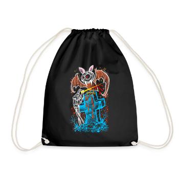 Fledermaus Gothic Halloween - Turnbeutel - Schwarz - Vorne