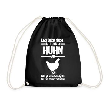 Huhn Landwirt Bauernhof Hühner - Turnbeutel - Schwarz - Vorne