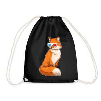 Fuchs Glasses - Drawstring Bag - black - Front