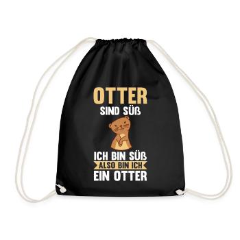Seeotter Fischotter Otter - Turnbeutel - Schwarz - Vorne
