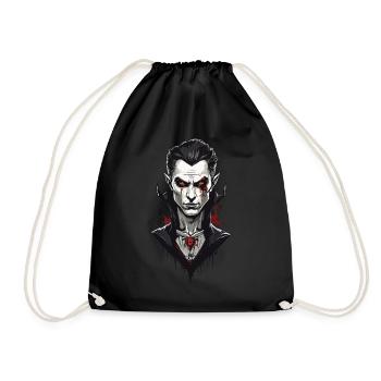 Retro Vampire Design Spooky Halloween Movie Night - Drawstring Bag - black - Front
