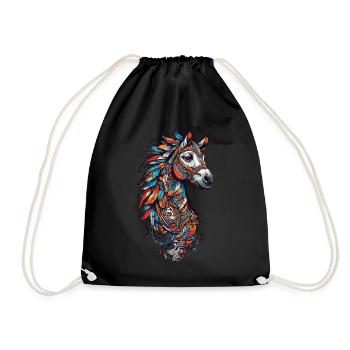 Cheval spirituel plume coiffe cheval Design - Sac de sport léger - noir - Devant