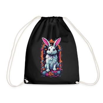 Goth Occult Magic Bunny Streetwear Design - Drawstring Bag - black - Front