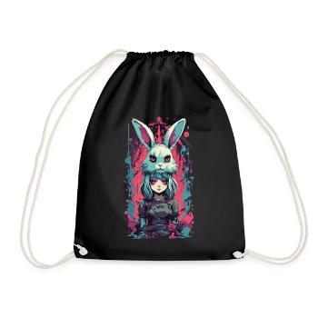 Gothique Anime Girl Halloween Bunny Costume Esthétique - Sac de sport léger - noir - Devant