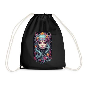 Gothique E-Girl Esthétique Occulte Streetwear Design - Sac de sport léger - noir - Devant