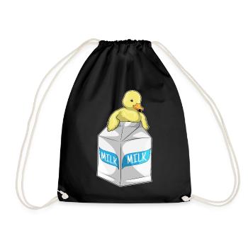 Ente Milch - Turnbeutel - Schwarz - Vorne