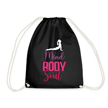 Yoga - Mind Body Soul - Drawstring Bag - black - Front