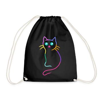 Bébé Kawaii Chat Coloré Enfants Animaux Chat - Sac de sport léger - noir - Devant