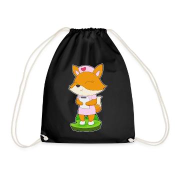 Fox Nurse - Drawstring Bag - black - Front