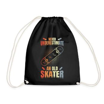 Unterschätze nie einen alten Skater - Turnbeutel - Schwarz - Vorne