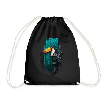 Oiseau toucan coloré dans le paradis tropical - Sac de sport léger - noir - Devant