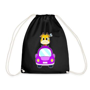 Giraffe Car - Drawstring Bag - black - Front