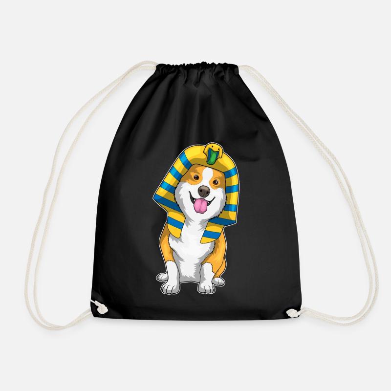 Corgi Halloween Pharao - Turnbeutel - Schwarz