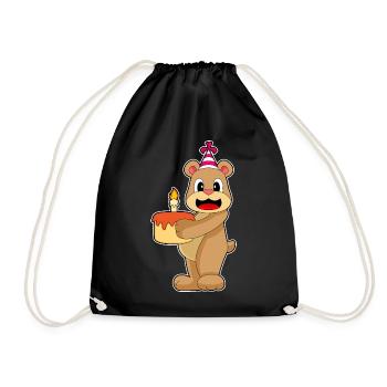 Gâteau d’anniversaire Ours - Sac de sport léger - noir - Devant