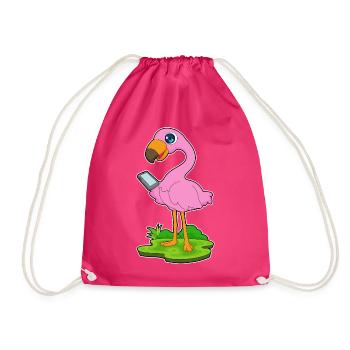Flamingo Smartphone - Drawstring Bag - fuchsia - Front