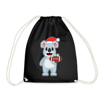 Koala Christmas American Football - Drawstring Bag - black - Front