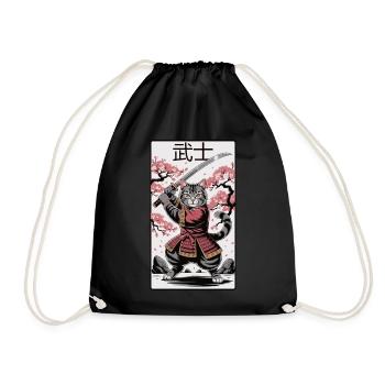 Warrior Cat – Anime Power - Drawstring Bag - black - Front