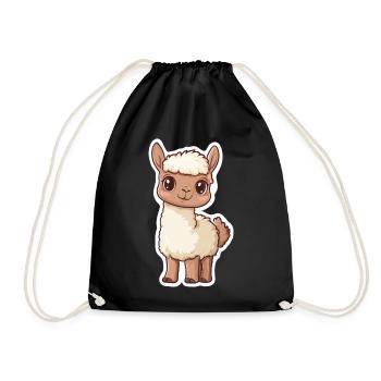 Llama Alpaca Llama Animal Gift - Drawstring Bag - black - Front