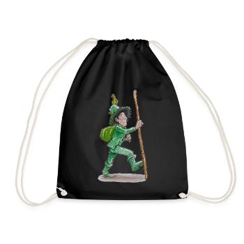 Le vagabond vert "GreenVagrant" en vadrouille - Sac de sport léger - noir - Devant