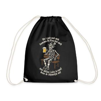 Où que j'aille et que je me tienne, mes os me font mal - Squelette - Sac de sport léger - noir - Devant