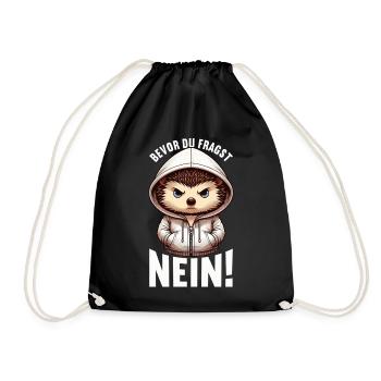 Avant de demander No Hedgehog Mauvaise humeur - Sac de sport léger - noir - Devant