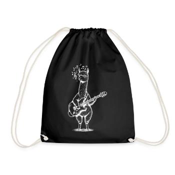 Alpaga Guitare Art Musique Animal - Sac de sport léger - noir - Devant
