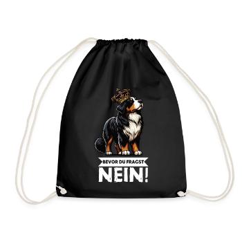 Before you ask Bernese Mountain Dog Mountain Dogs - Drawstring Bag - black - Front