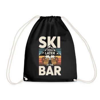 Skier plus tard au bar après ski bar - Sac de sport léger - noir - Devant