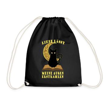 Chat romantique du livre de la lune - Sac de sport léger - noir - Devant
